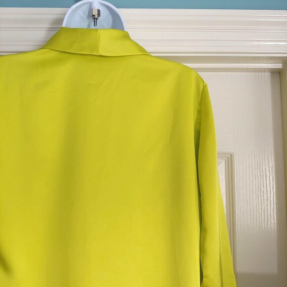 Show Me Your MuMu Felix Blazer Lime Luxe Satin Button Oversized Sz XS - Picture 9 of 14